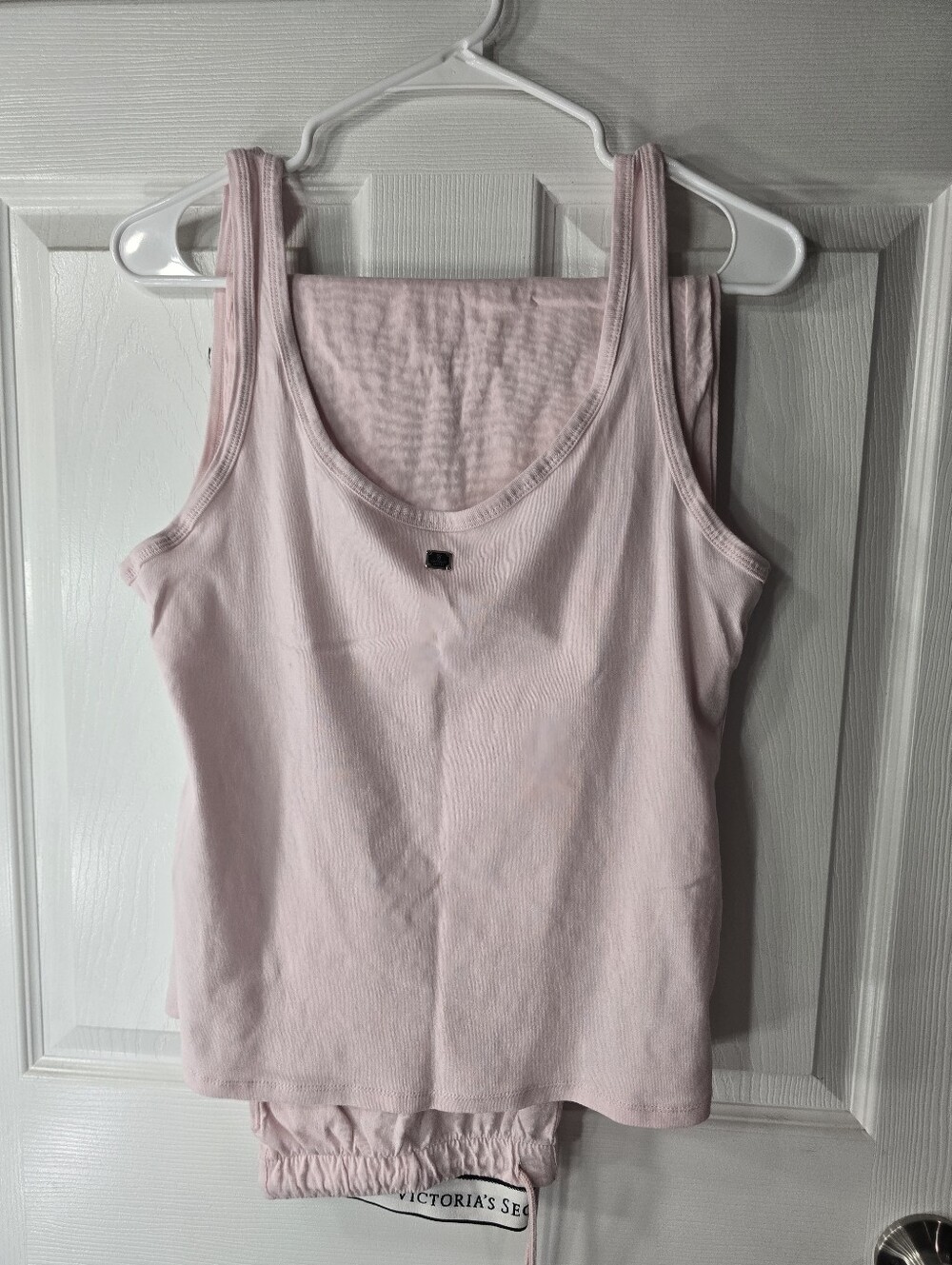 Victoria's Secret Pink Ribbed Scoop Tank Top - Pale Pink
